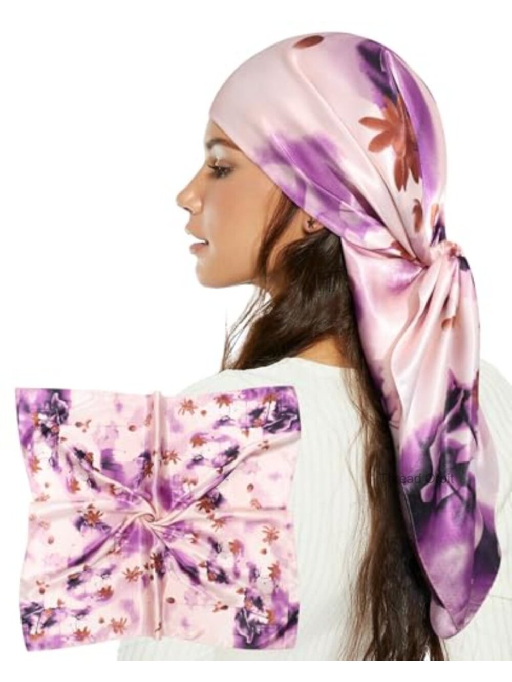 35 Inch Satin Square Hair Scarf Silk Feel Bandana Wrap